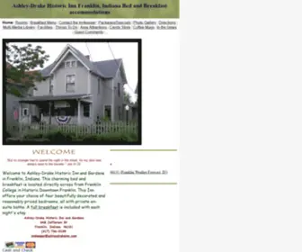 Ashleydrakeinn.com(Ashley-Drake Historic Inn Franklin, Indiana Bed and Breakfast accommodations) Screenshot