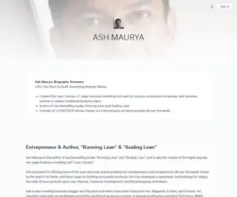 Ashmaurya.com(Ash Maurya) Screenshot