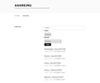 Ashreinu.com(A research tool for videos of the Lubavitcher Rebbe) Screenshot