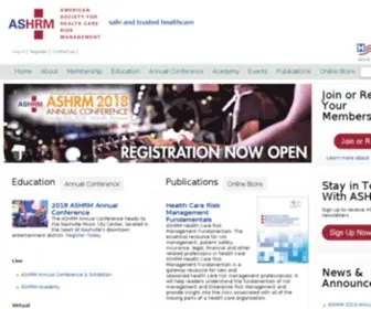 ASHRM.org(A professional membership group of the American Hospital Association) Screenshot