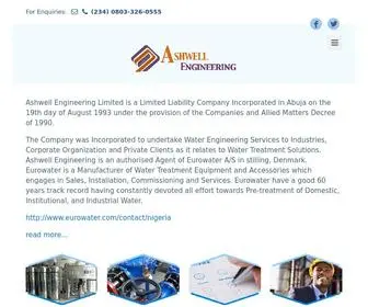 Ashwelleng.com(Water Treatment Company in Nigeria (Sales and Services)) Screenshot