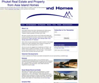 Asiaislandhomes.com(Phuket Real Estate and Property by Asia Island Homes Thailand) Screenshot