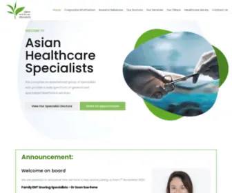 Asianhealthcare.com.sg(Asian Healthcare Specialists) Screenshot