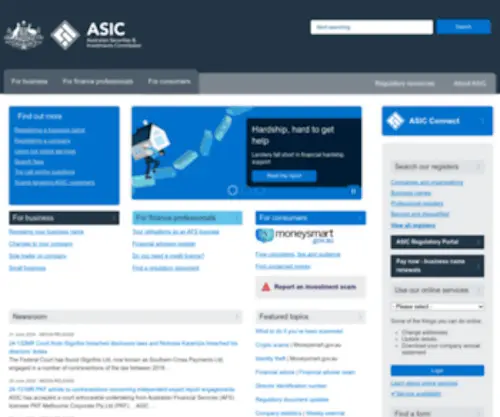 Asic.gov.au(ASIC Home) Screenshot