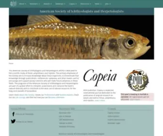 Asih.org(American Society of Ichthyologists and Herpetologists) Screenshot