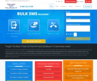 AsjMedia.com(Bulk sms Delhi ncr bulk sms service provider sms company in India) Screenshot