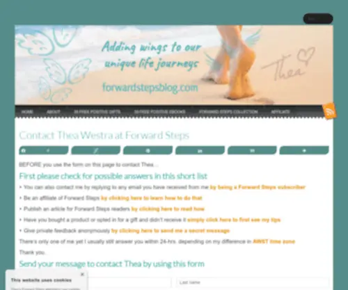 ASK-Thea-About.com(Special Notice About Changed Website by Thea Westra at Forward Steps) Screenshot