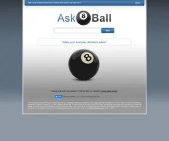 ASK8Ball.net(Ask 8) Screenshot