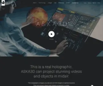 Aska3D.com(Innovative Solutions with Aerial Display (Aerial Imaging) Technology) Screenshot