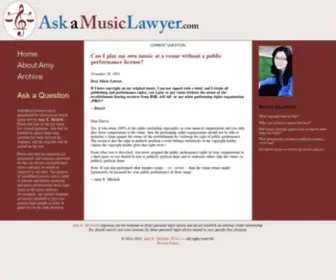 Askamusiclawyer.com(Ask a Music Lawyer) Screenshot