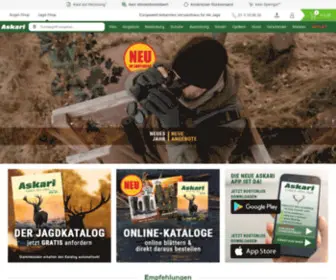 Askari-Jagd.at(Jagdshop Askari: Jagdbedarf & Jagdzubehör online kaufen) Screenshot