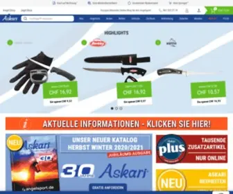 Askari.ch(Willkommen in Europas führendem Online Angelshop) Screenshot