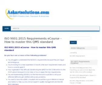Askartsolutions.com(Understanding ISO 9001) Screenshot