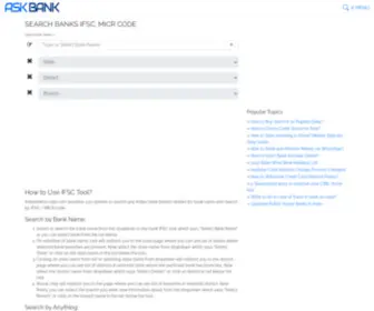 Askbankifsccode.com(Ask Bank IFSC Code) Screenshot