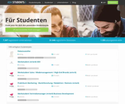Askstudents.de(Studentenjobs & Praktika online finden) Screenshot