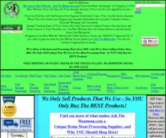 Askthemeatman.com( Large Variety of Supplies for the Home Meat Processor.  DVD's On Deer) Screenshot