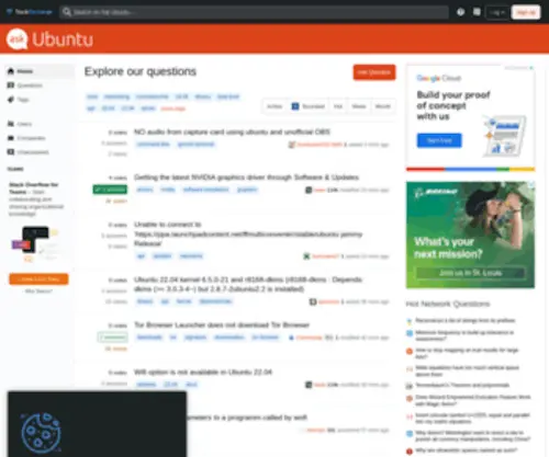 Askubuntu.com(Ask Ubuntu) Screenshot