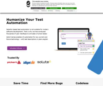 Askui.com(Use natural language to automate your UI tests. Our UI test solution) Screenshot