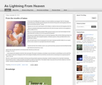 Aslightningfromheaven.com(As Lightning From Heaven) Screenshot