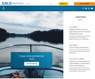 Aslo.net(Association for the Sciences of Limnology and Oceanography) Screenshot