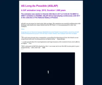 Aslongaspossible.com(AS Long As Possible a 1000 year long animated GIF loop is an art project by Juha van Ingen. The animation was created in collaboration with Janne Särkelä) Screenshot