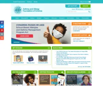 Asmaalergia.org(Asthma and Allergy Foundation of America) Screenshot