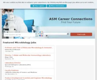 Asmcareerconnections.org(Microbiology Jobs) Screenshot