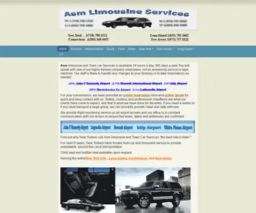 Asmlimousine.com(Limousine and Town Car Services NYC) Screenshot