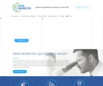 Aspa-Ingrecos.com(Syndicat des ingrédients Cosmétiques et Tensio) Screenshot