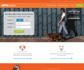 Aspcainsurance.com(Pet Insurance Coverage) Screenshot