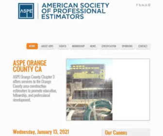 Aspe-OC3.org(American Society of Professional Estimators Orange County Chapter 3) Screenshot