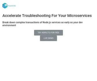 Aspecto.io(Aspecto breaks down complex transactions of Node.js services as early as your local environment) Screenshot