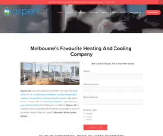 Aspenair.com.au(Heating and Cooling Melbourne) Screenshot