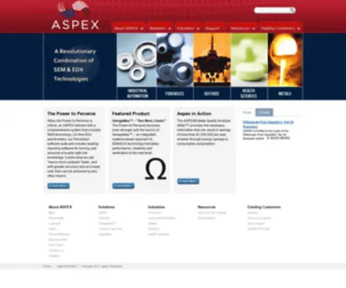 Aspexcorp.com(ASPEX Scanning Electron Microscope) Screenshot