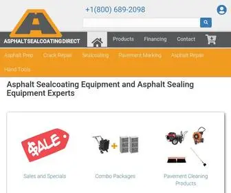 Asphaltsealcoatingdirect.com(Asphalt Sealcoating Equipment and Asphalt Sealing Equipment Experts) Screenshot