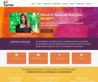 ASPHN.org(Association of State Public Health Nutritionists) Screenshot