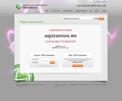 Aspirantura.ws(Your Internet Address For Life) Screenshot