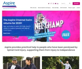 Aspire.org.uk(Aspire supports people with Spinal Cord Injury) Screenshot