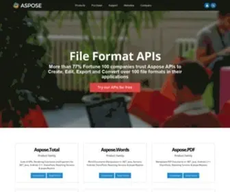 Aspose.com(File Format APIs for Word Excel PDF Email PowerPoint Barcode Images OCR Note and 3D) Screenshot