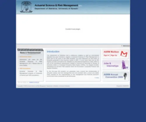 ASRM.edu.pk(Actuarial Science & Risk Management) Screenshot