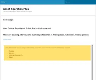 Assetsearchesplus.com(Asset Searches Plus) Screenshot