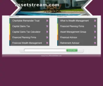 Assetstream.com(AssetStream™ makes giving and receiving charitable donations of securities simple) Screenshot
