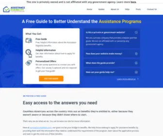 Assistance-Eligibility.com(A Free Service to Better Understand Assistance Programs Program) Screenshot