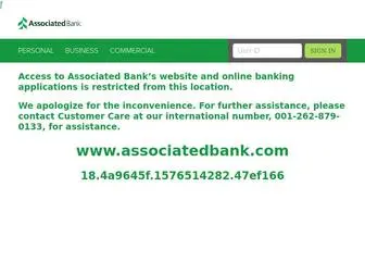 Associatedbank.com(Access to Associated Bank’s website and online banking applications) Screenshot