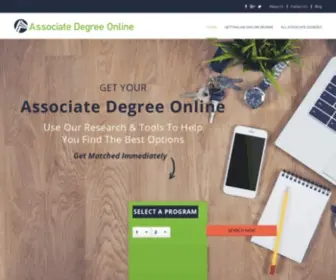 Associatedegreeonline.com(Guide to Online Associate Degree Programs) Screenshot