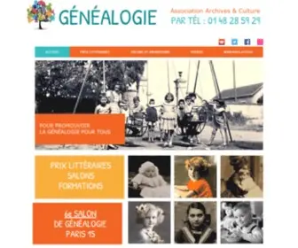 Associationarchivesetculture.com(Vidéos et et prix généalogie) Screenshot