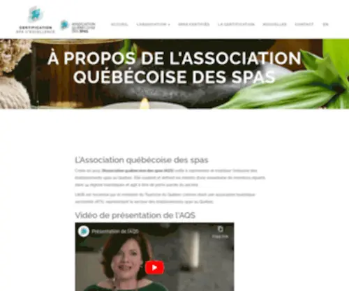 Associationquebecoisedesspas.com(Association québécoise des spas) Screenshot