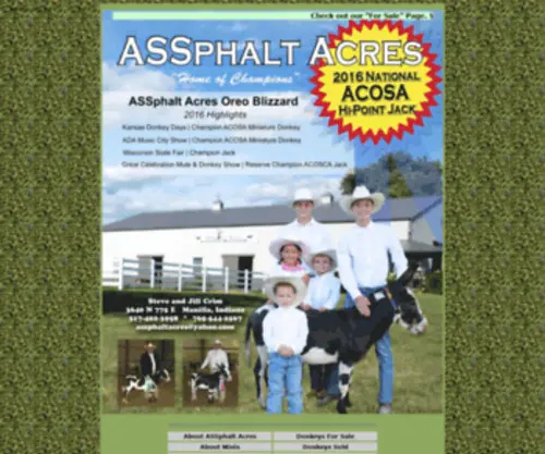Assphaltacres.com(We raise miniature donkeys that are all registered with the American Donkey and Mule Society (ADMS)) Screenshot