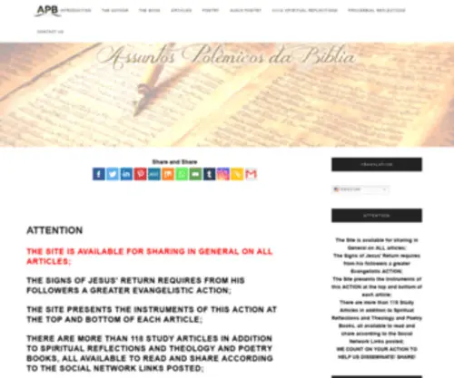 Assuntospolemicosdabiblia.com(Assuntos Polêmicos da Bíblia) Screenshot