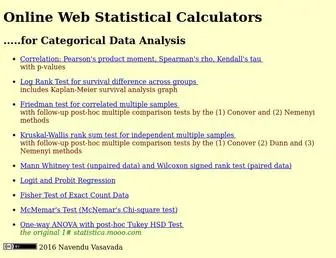 Astatsa.com(Complex online web statistical calculators) Screenshot